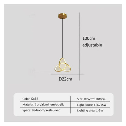 Modern black led minimalist pendant light – living room ring chandelier