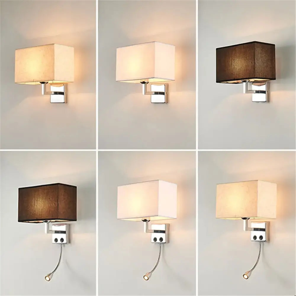 Modern beige & brown led minimalist wall lamps for bedroom