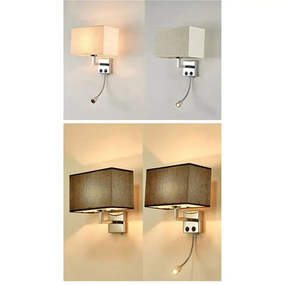Modern beige & brown led minimalist wall lamps for bedroom