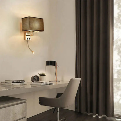 Modern beige & brown led minimalist wall lamps for bedroom