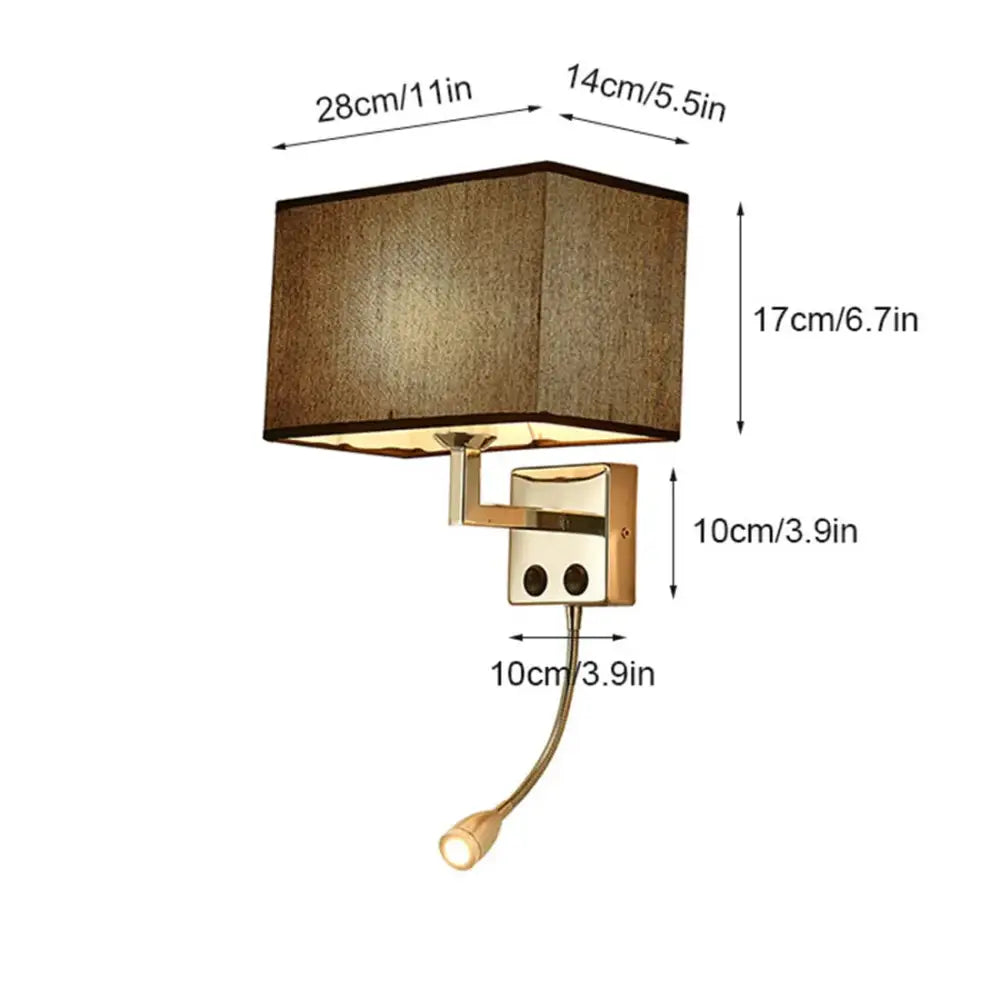 Modern beige & brown led minimalist wall lamps for bedroom