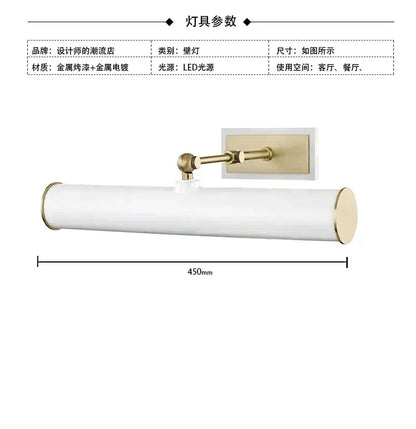 Modern white and gold led mirror cabinet bedroom wall sconce