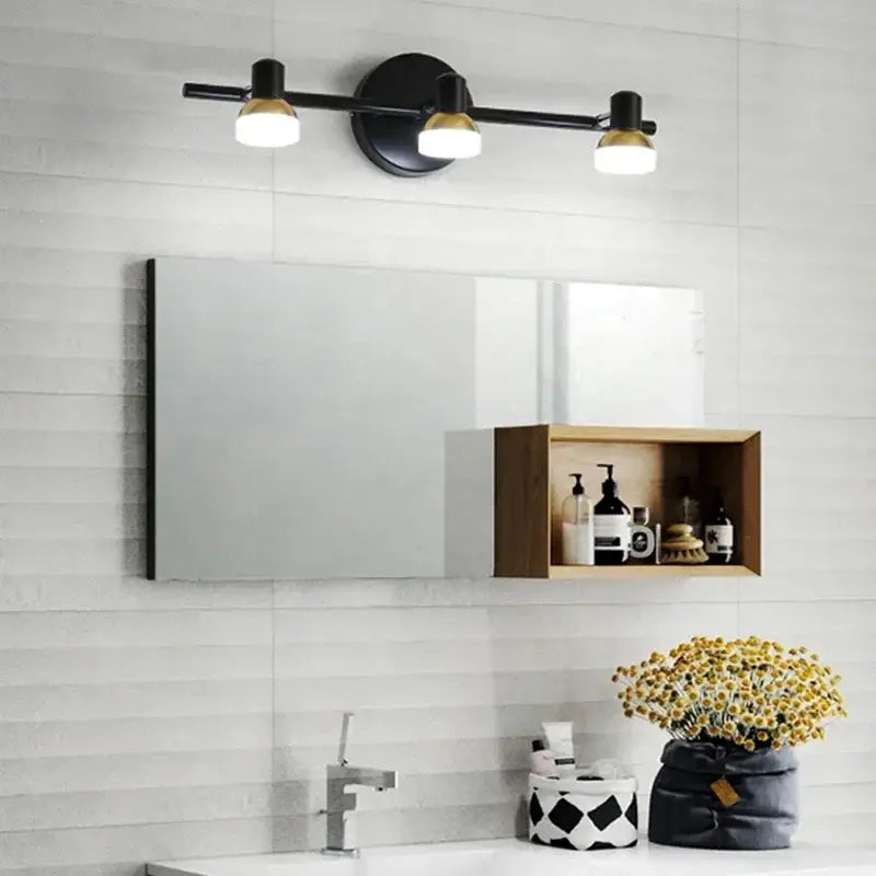 Brass led mirror headlight wall lamp for bathroom adjustable spotlights
