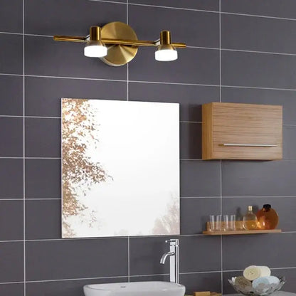 Brass led mirror headlight wall lamp for bathroom adjustable spotlights