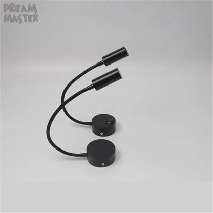 Modern black led mirror light bedside lamp bedroom reading light