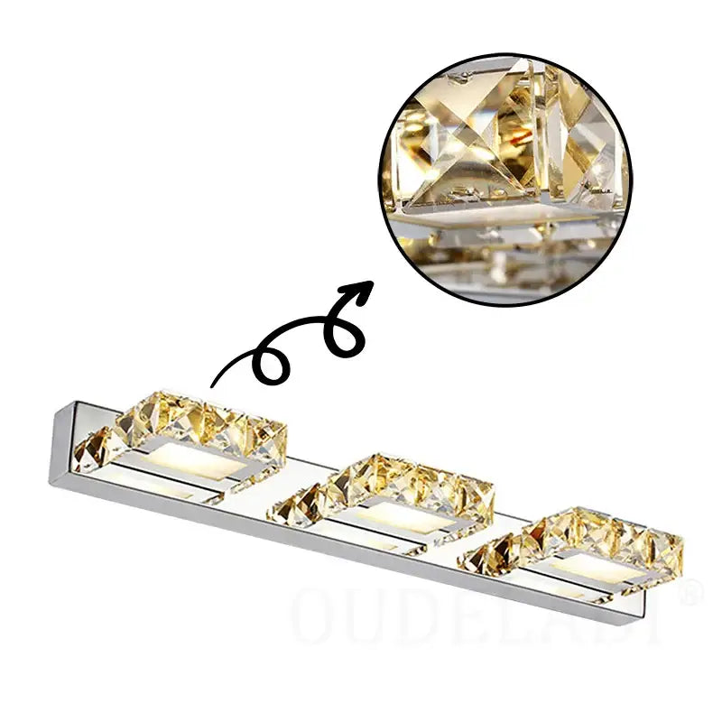 Modern chrome crystal led mirror light bathroom wall lamp