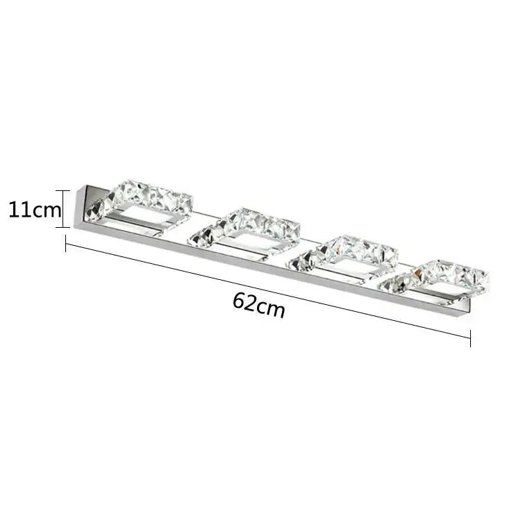 Modern chrome crystal led mirror light bathroom wall lamp