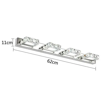 Modern chrome crystal led mirror light bathroom wall lamp