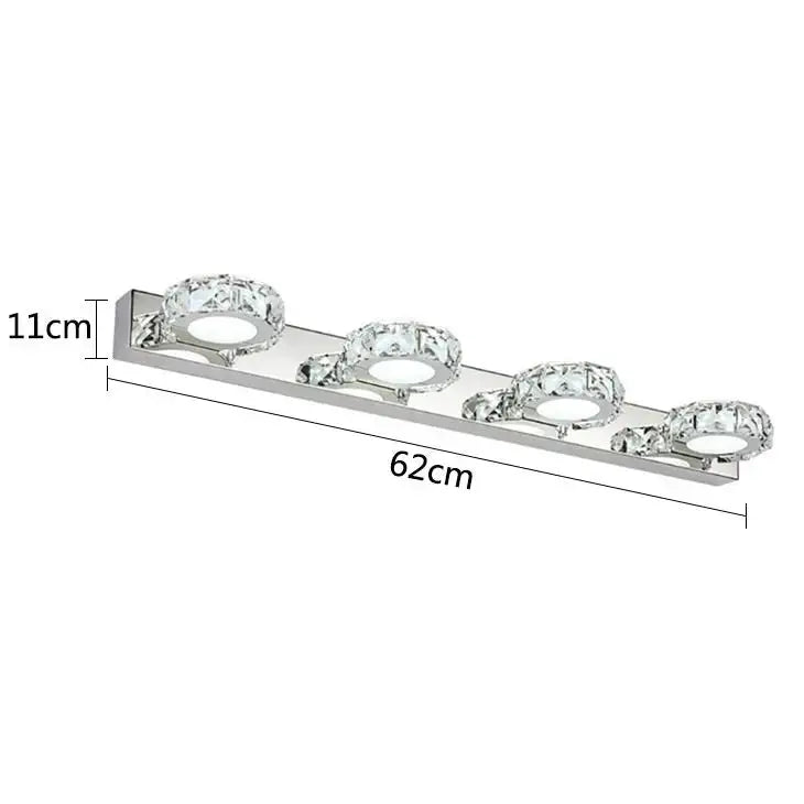 Modern chrome crystal led mirror light bathroom wall lamp