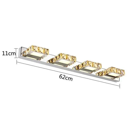 Modern chrome crystal led mirror light bathroom wall lamp