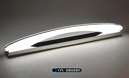 Modern curved white led mirror light fixture bathroom sconce