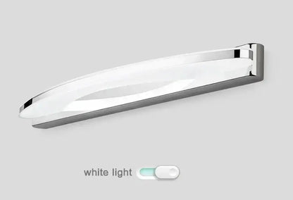 Modern curved white led mirror light fixture bathroom sconce