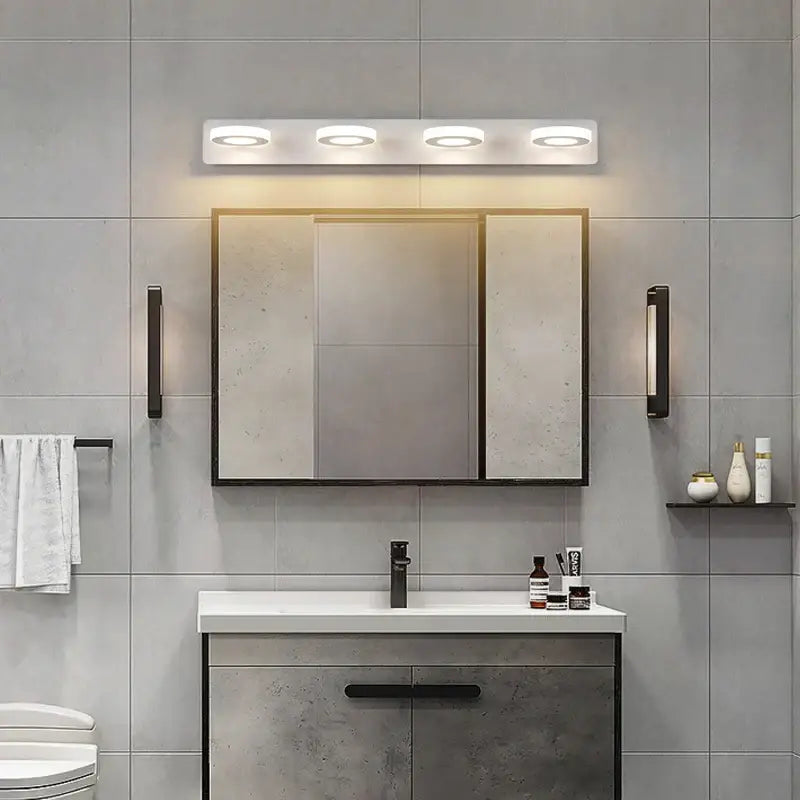 Modern white rectangular led mirror light bathroom wall lamp