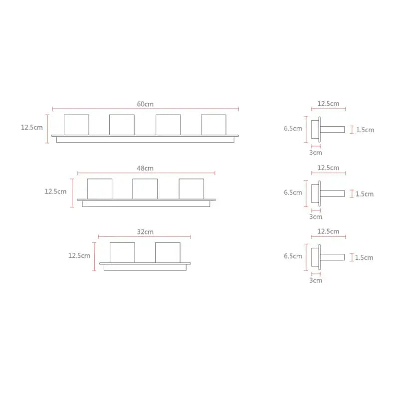 Modern white rectangular led mirror light bathroom wall lamp