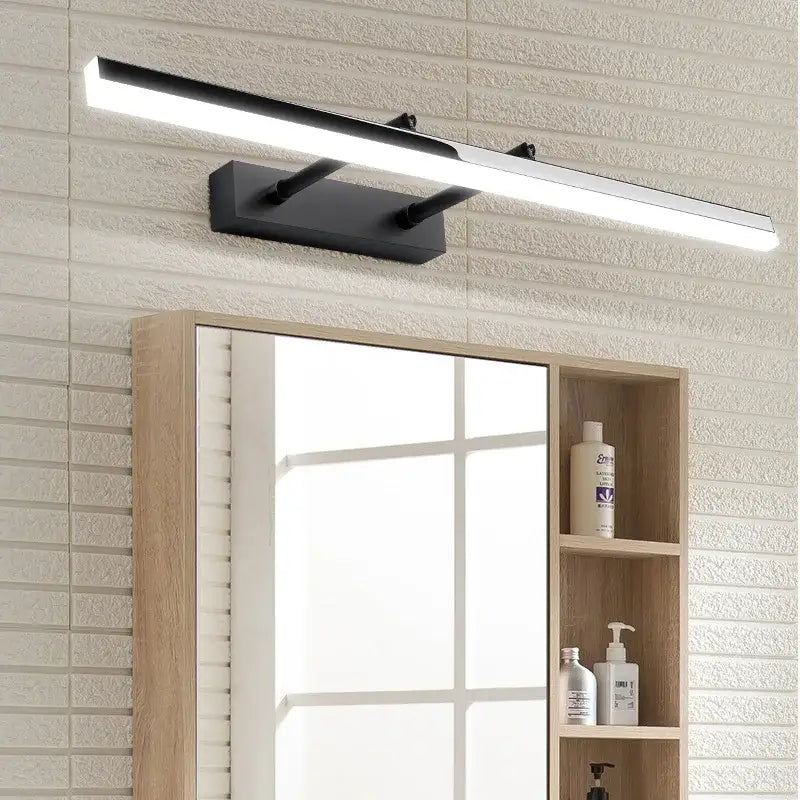 Modern black & chrome led mirror light bathroom wall lamp