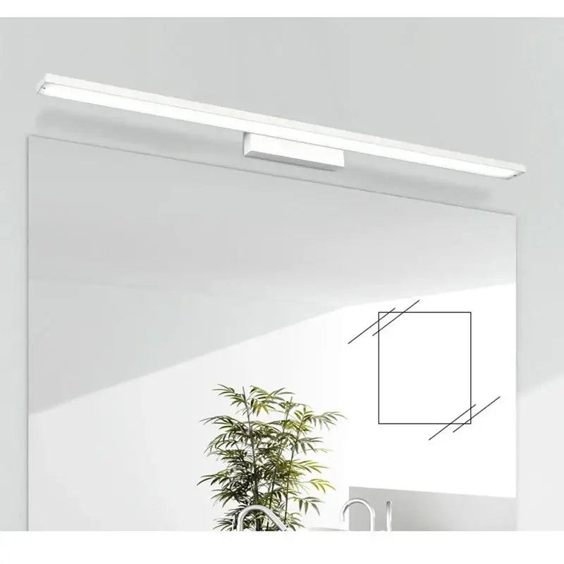 Modern black rectangular led mirror light wall lamp bathroom fixture