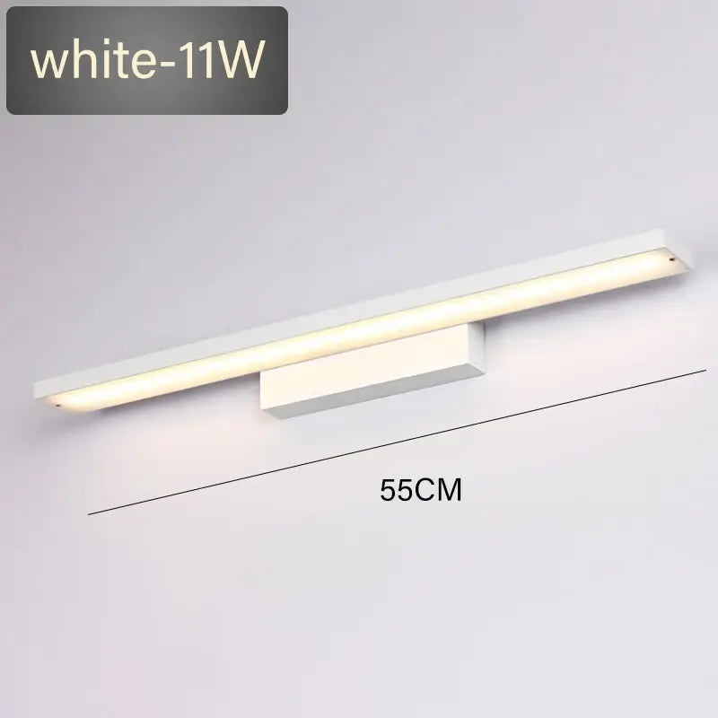 Modern black rectangular led mirror light wall lamp bathroom fixture
