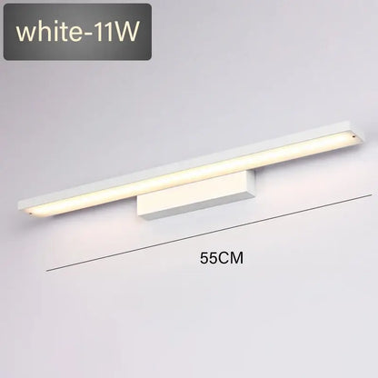 Modern black rectangular led mirror light wall lamp bathroom fixture