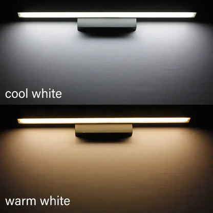 Modern black rectangular led mirror light wall lamp bathroom fixture