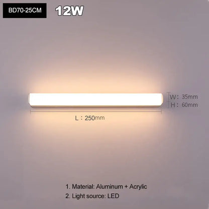 Modern warm white led mirror light wall sconces bathroom fixtures