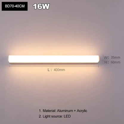 Modern warm white led mirror light wall sconces bathroom fixtures