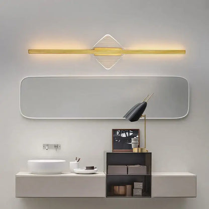 Modern gold geometric led mirror wall lamp for bedroom