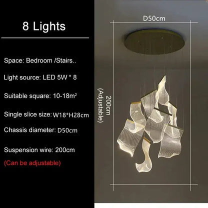 Modern sculptural gold led modern ceiling chandelier living room