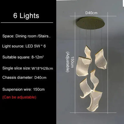 Modern sculptural gold led modern ceiling chandelier living room