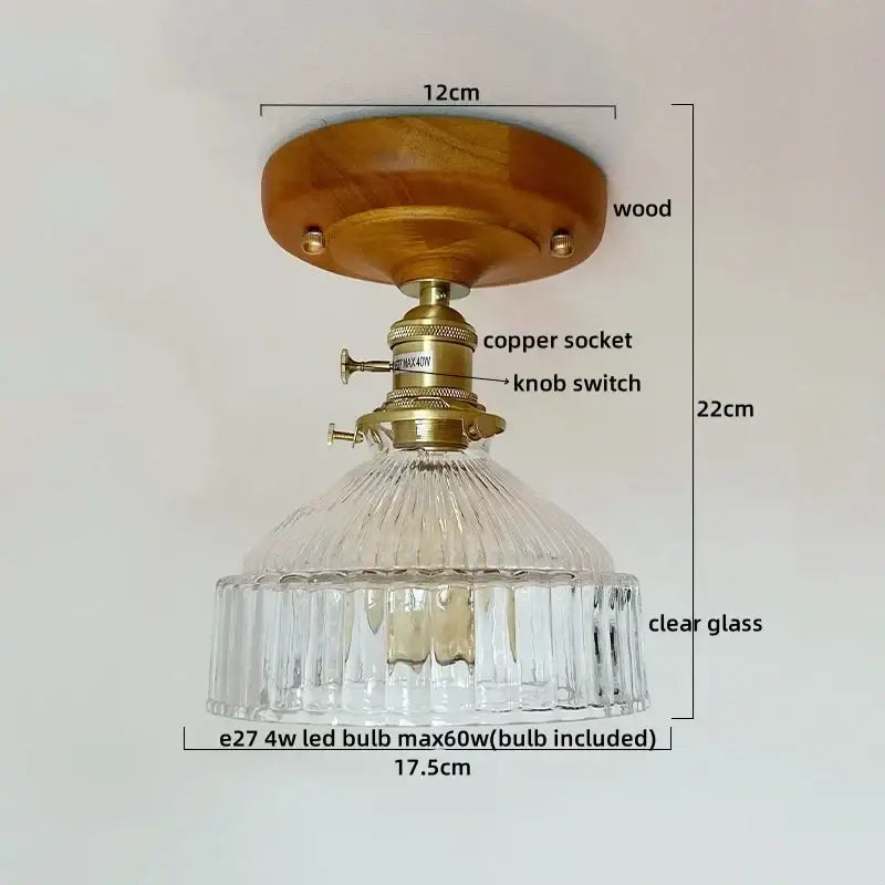 Modern pumpkin wood led modern ceiling light for living room