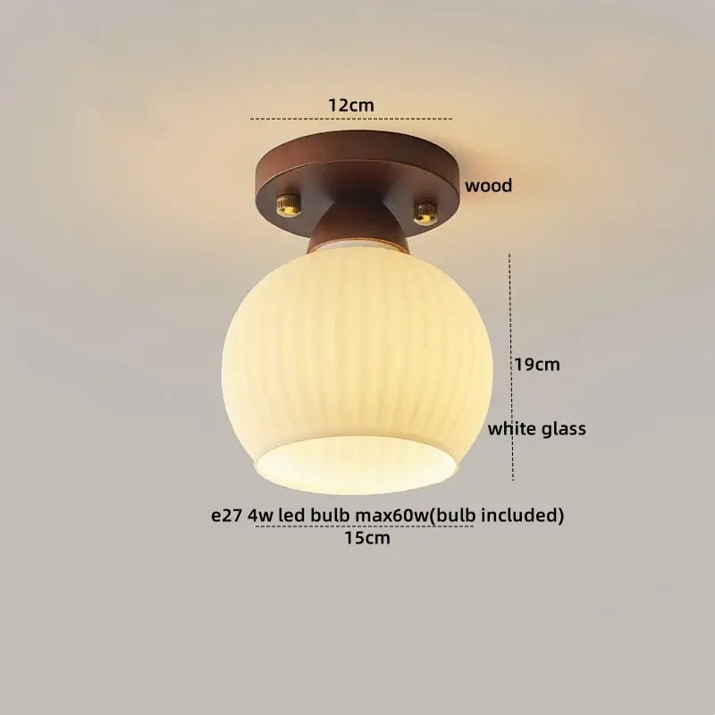 Modern pumpkin wood led modern ceiling light for living room