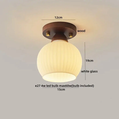Modern pumpkin wood led modern ceiling light for living room