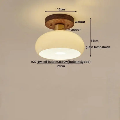 Modern pumpkin wood led modern ceiling light for living room
