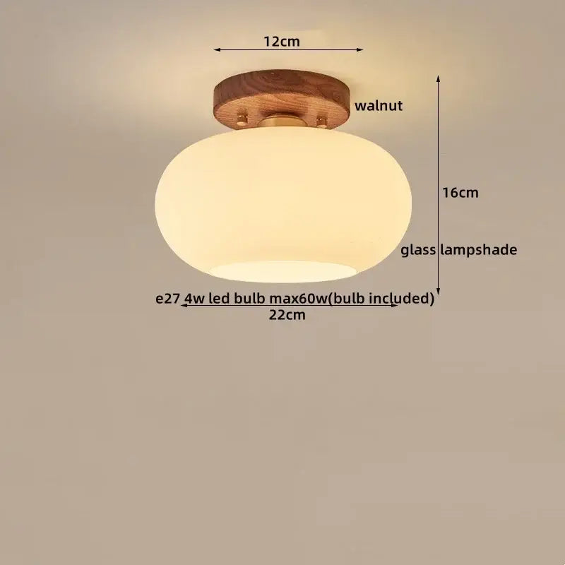 Modern pumpkin wood led modern ceiling light for living room