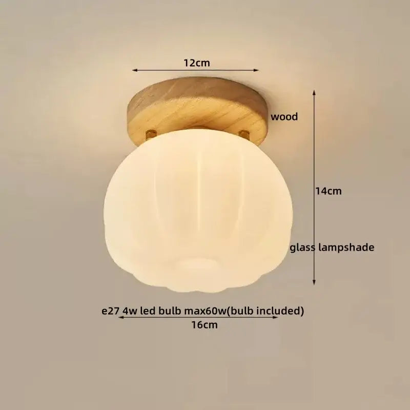 Modern pumpkin wood led modern ceiling light for living room