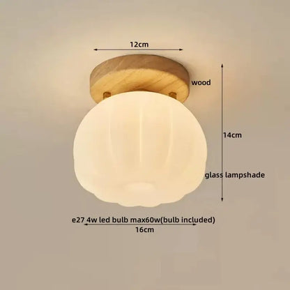 Modern pumpkin wood led modern ceiling light for living room