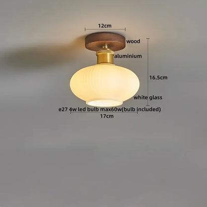 Modern pumpkin wood led modern ceiling light for living room