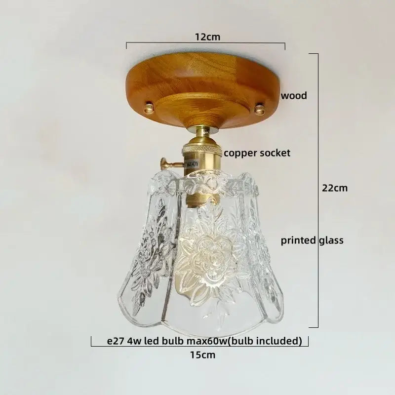 Modern pumpkin wood led modern ceiling light for living room