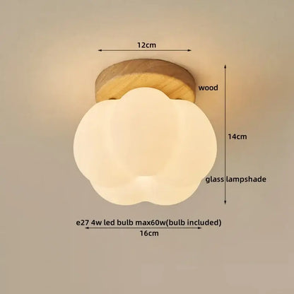 Modern pumpkin wood led modern ceiling light for living room