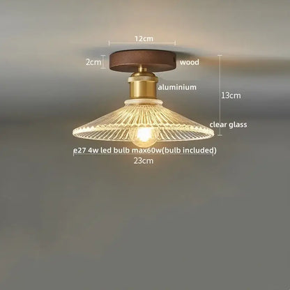 Modern pumpkin wood led modern ceiling light for living room