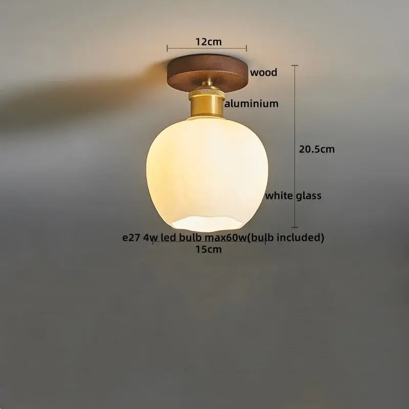 Modern pumpkin wood led modern ceiling light for living room