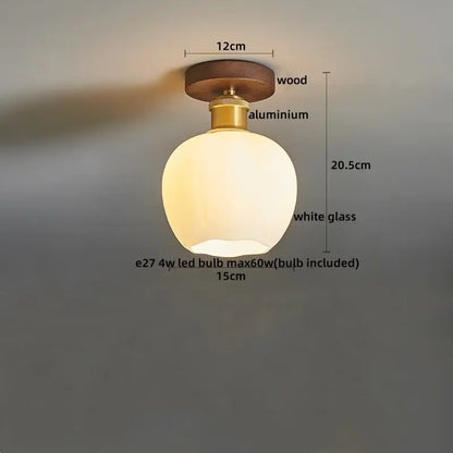 Modern pumpkin wood led modern ceiling light for living room