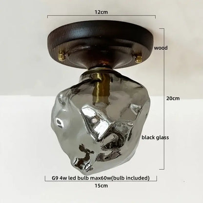 Modern pumpkin wood led modern ceiling light for living room
