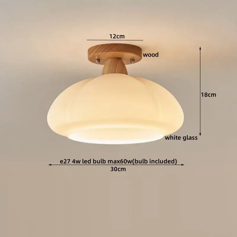 Modern pumpkin wood led modern ceiling light for living room