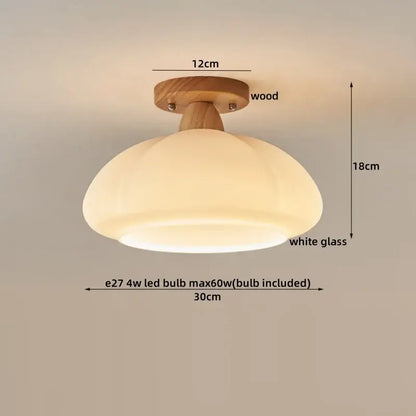 Modern pumpkin wood led modern ceiling light for living room