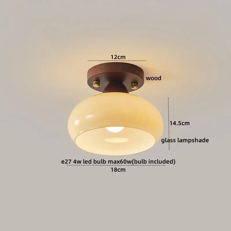 Modern pumpkin wood led modern ceiling light for living room
