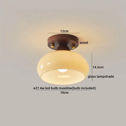 Modern pumpkin wood led modern ceiling light for living room