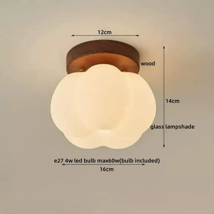 Modern pumpkin wood led modern ceiling light for living room