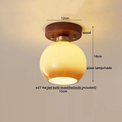 Modern pumpkin wood led modern ceiling light for living room