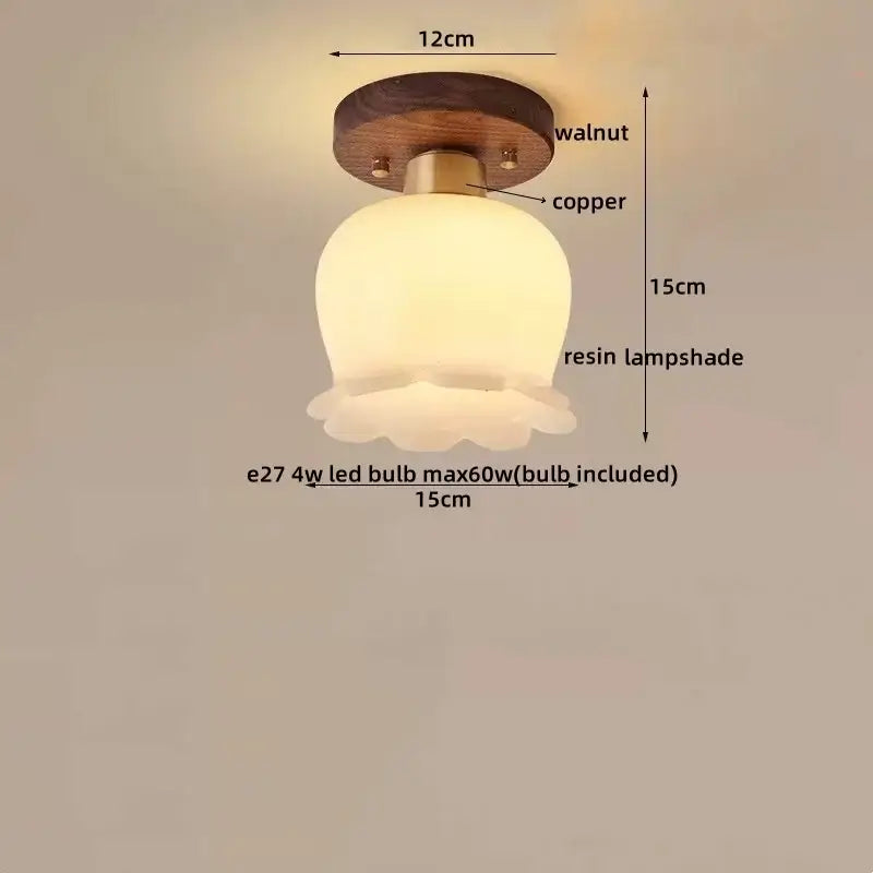 Modern pumpkin wood led modern ceiling light for living room