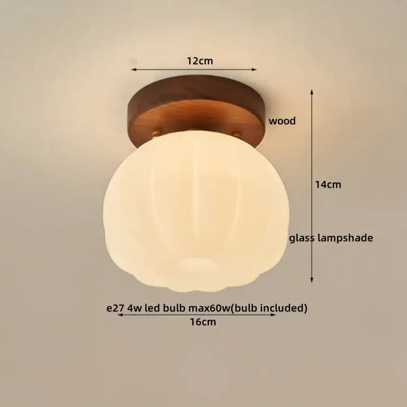 Modern pumpkin wood led modern ceiling light for living room
